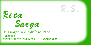 rita sarga business card